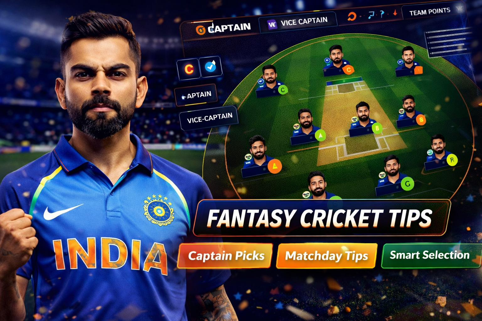 Cricket 11 App role based fantasy cricket checklist