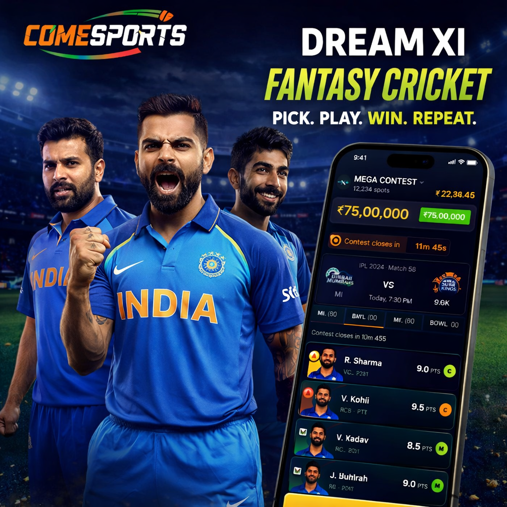 Cricket 11 App fantasy cricket and India team visual